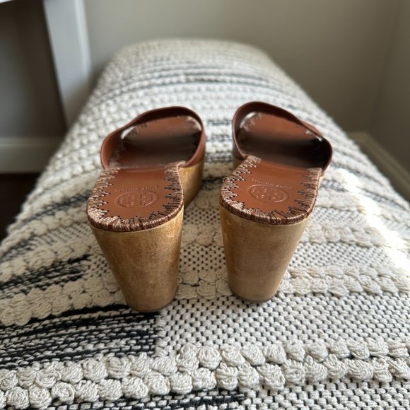 Tory Burch Open-Toe, Tan Wedges (Women's Size 8) - Picture 5 of 11